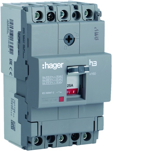 Disjuntor x160 TM 3P-3D 25A 18kA