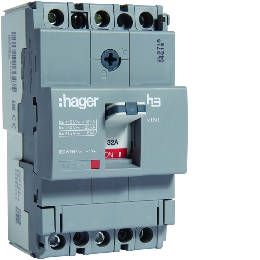 Disjuntor x160 TM 3P-3D 32A 18kA