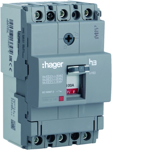 Disjuntor x160 TM 3P-3D 100A 18kA
