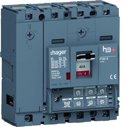 Disjuntor P160 LSI 4P-4D 40A 70kA