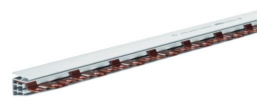 Pente 3-fases, 16mm², 57 módulos para ligação rápida e conexão por parafuso.