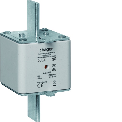 Fusível de facas NH3 gG 500A 500V