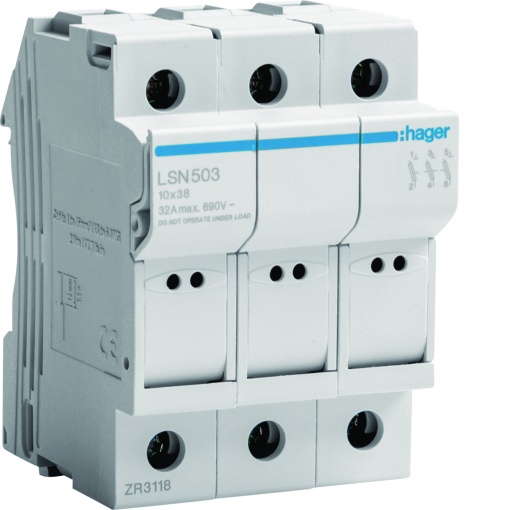 Corta-circuitos 3 Pólos 32A 400V L38 3 Módulos