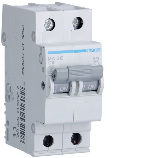 Disjuntor 2P 10A C 3kA 2M