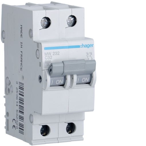 Disjuntor 2P 32A C 3kA 2M