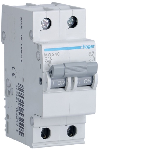 Disjuntor 2P 40A C 3kA 2M