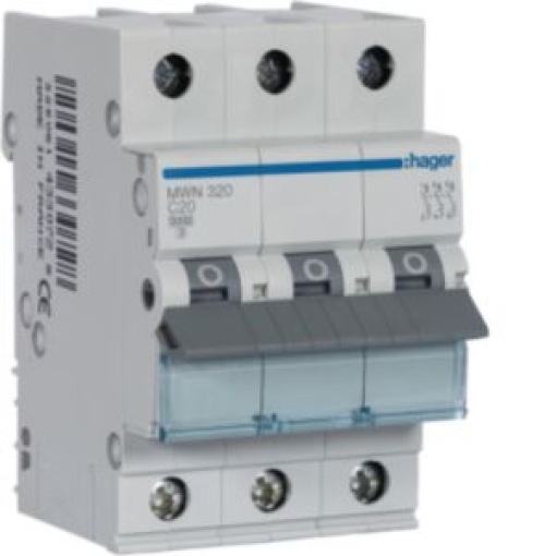 Disjuntor 3P 20A C 3kA 3M