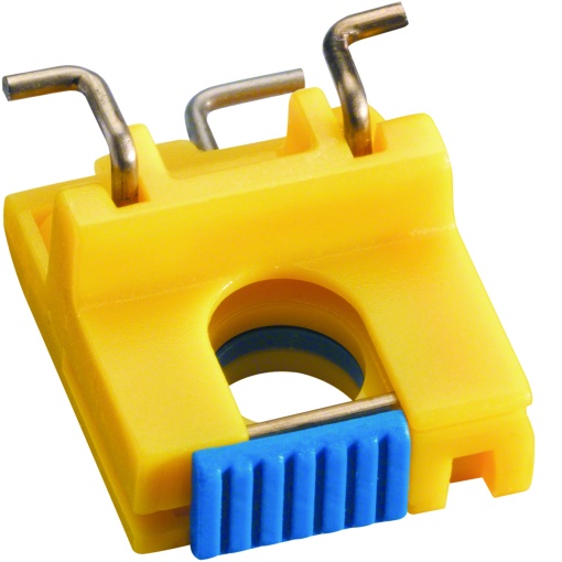 Dispositivo de bloqueio para disjuntores. Bloqueio na posição ON ou OFF.