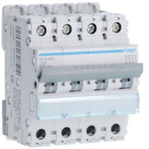 Disjuntor 4P 63A C 610kA 4M