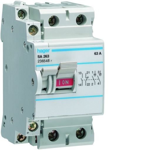 Interruptor bipolar 2x63A 2,5 Módulos