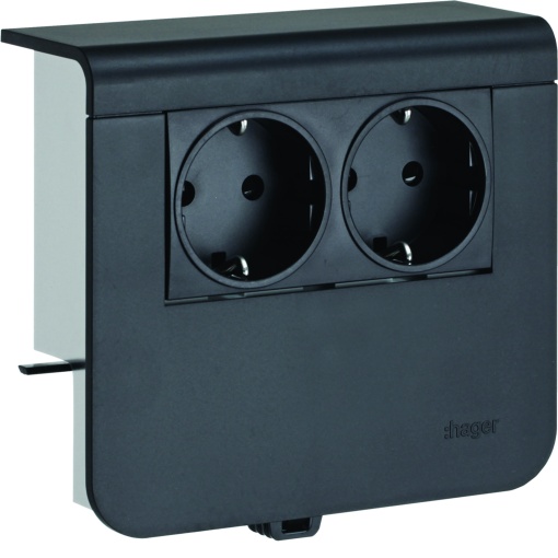 Sup 2xSchuko SL20055 preto grafite