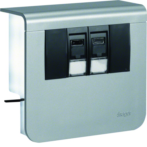 Sup 2xRJ45 Cat6 SL20055 alumínio