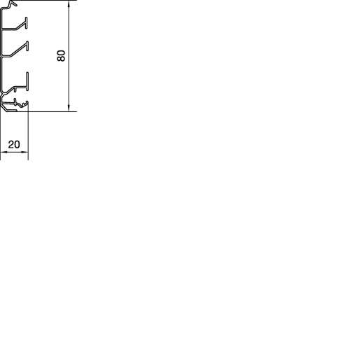 Base rodapé SL 20x80 2 separadores
