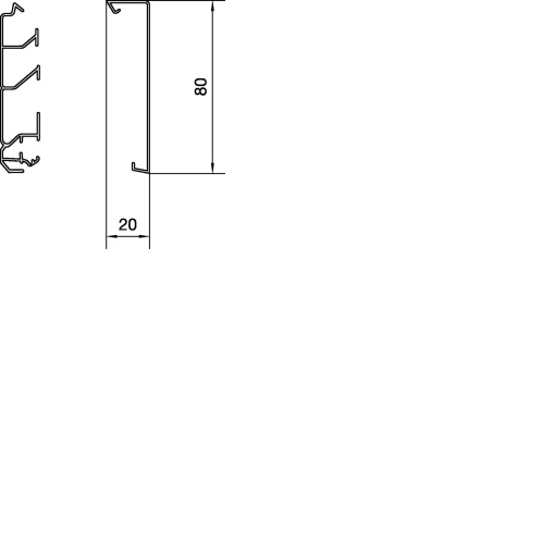 Base rodapé SL 20x80 2 separadores