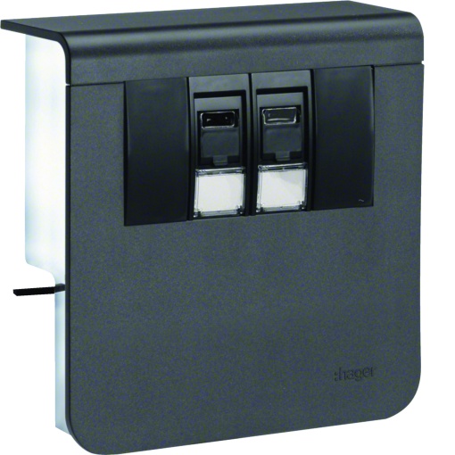 Sup. 2xRJ45 Cat.6 SL20080, prt. grafite