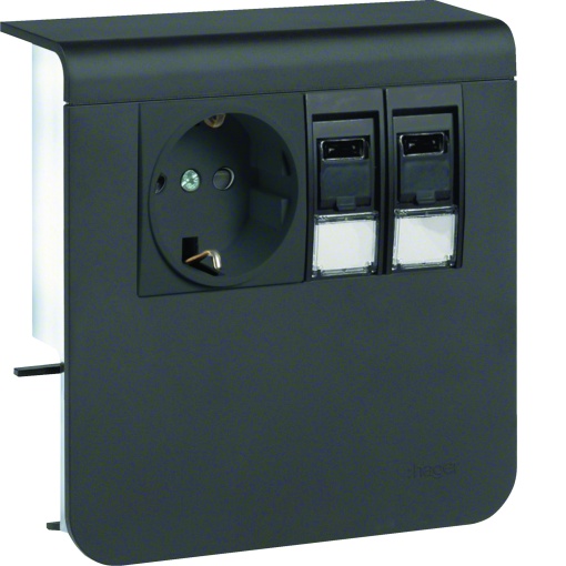 Schuko2xRJ45 Cat.6 SL20080, pr. grafite