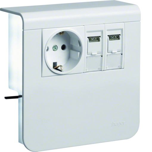 Schuko2xRJ45 Cat6 SL20080 branco