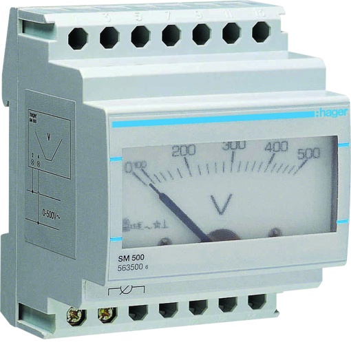 Voltímetro analógico 0-500V