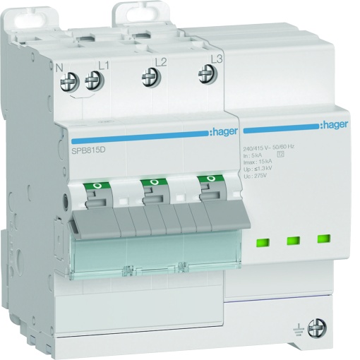 Limit. auto-protegido Tipo 2 3PN 15kA