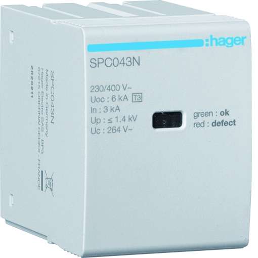 Cart. recarga T3 N-PE Uc 264V In 3kA