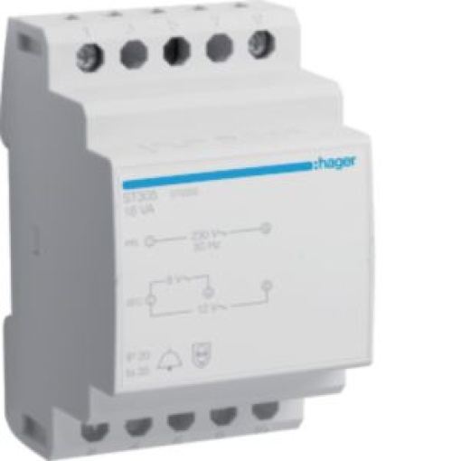Transf campaínha 230V812V 16VA 3M