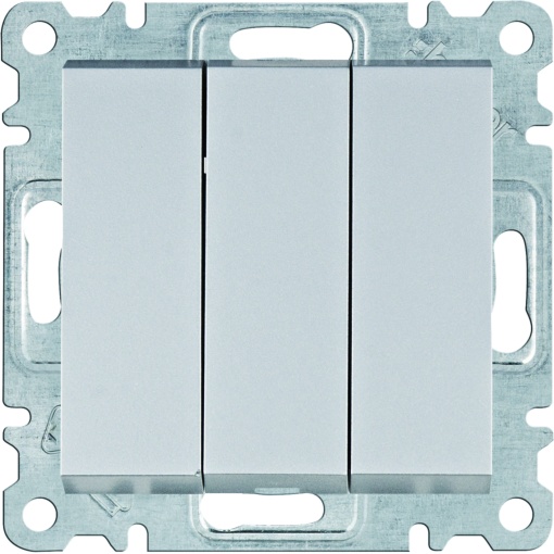 Interruptor triplo - prata