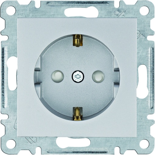 Tomada Schuko cobtur. - prata