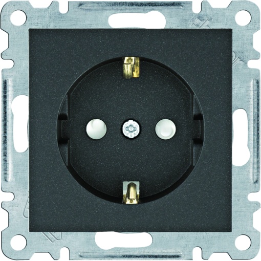 Tomada Schuko cobtur. - preto