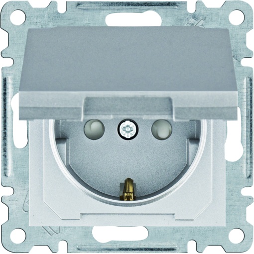 Tomada Schuko ctampa e obtur - prata