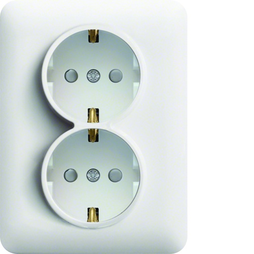 lumina - Tomomda dupla 2x Schuko com obturadores, branco