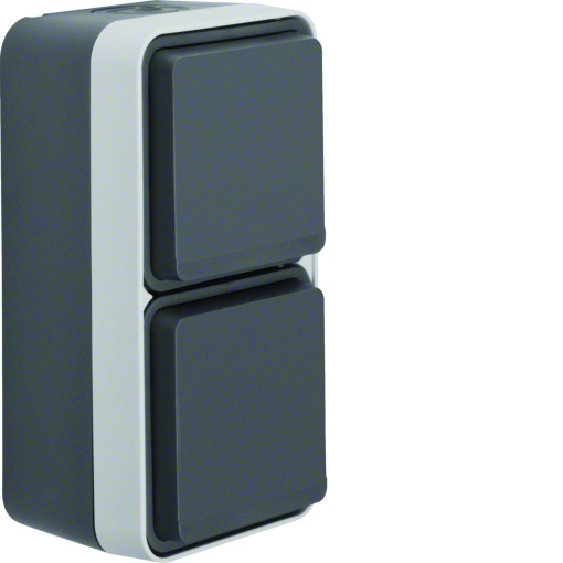 cubyko s - Tomada Schuko x2 vert, cinz