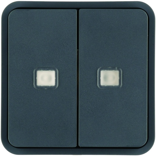 Tecla 2x cubyko KNX c sinaliz, cinza