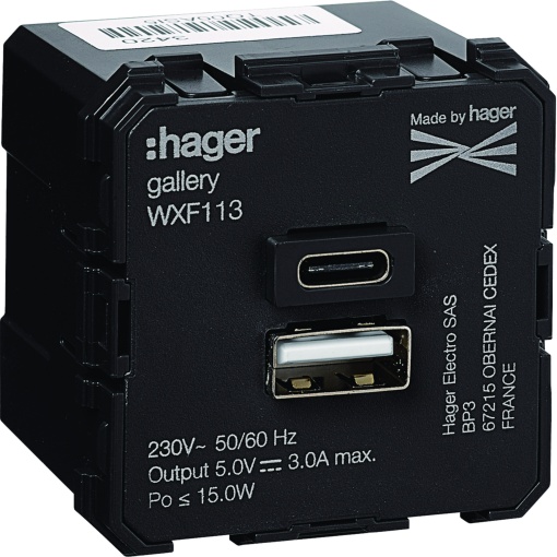 gallery 2M Tomada USB AC carreg. 3A