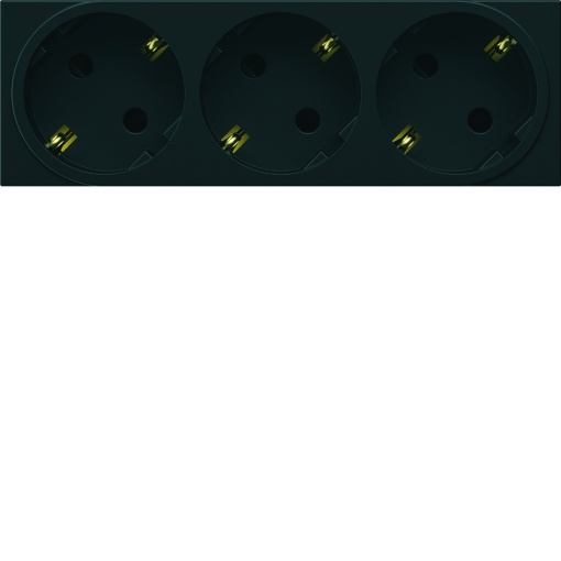 gallery Tom. múltip. Schuko x3, preto