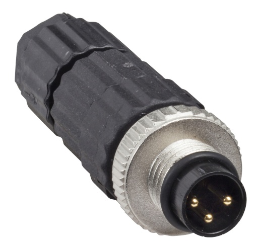 Conector M8 macho recto, 3 pinos - XZCC8MDM30V