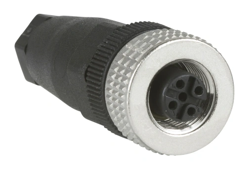 Conector M12 recto, 4 pinos - XZCC12FDM40B