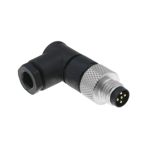 Conector M12 angular, 5 pinos - XZCC12MCM50B