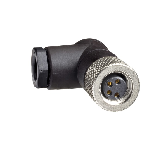 Conector M8 angular, 4 pinos - XZCC8FCM40S