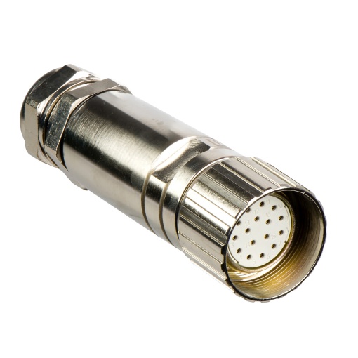 Conector M23 recto, 16 pinos - XZCC23FDM160S