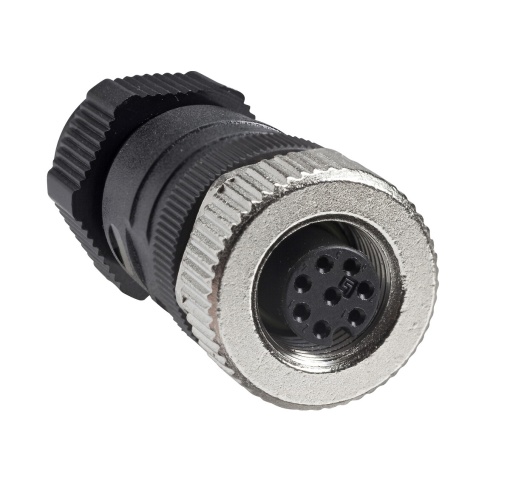 ConM12 Fem Straight 8P screw terminals - XZCC12FDM80B