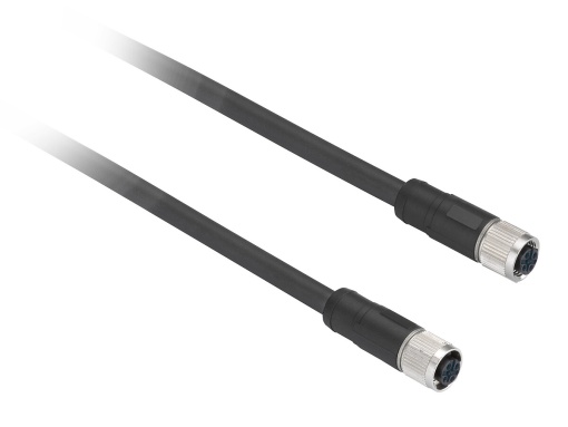 Conector fêmea-fêmea PUR, 2×M12, recto, 5 pinos, 5 m – XZCR1111064D5