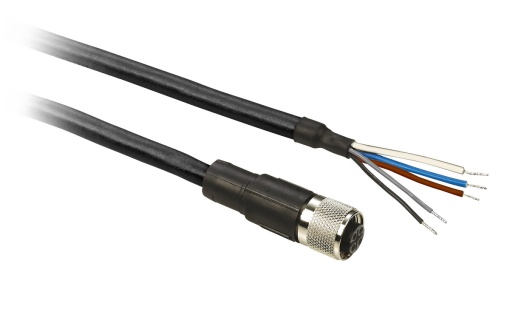 Conector M12 fêmea recto, 5 fios, pré-cabeado PUR - XZCP11V12L5