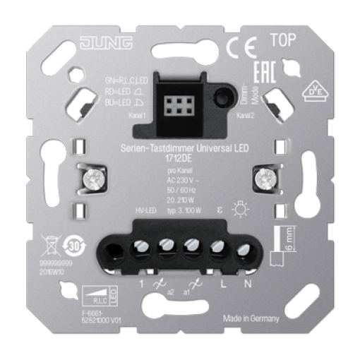 Dimmer sensor univ. 2canales para LED