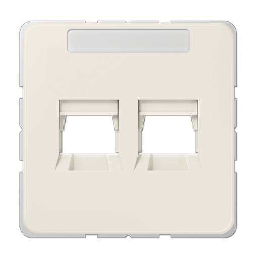 Placa Mod. Jack 2 tomas CD blanco marfil