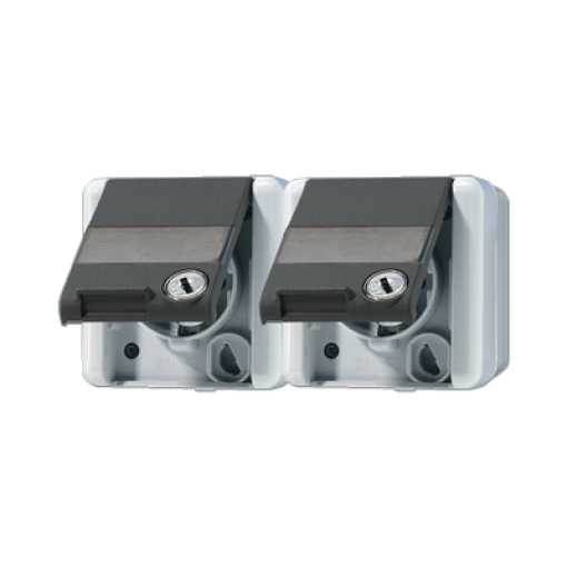 Enchufe doble horizontal cinscr. WG 800