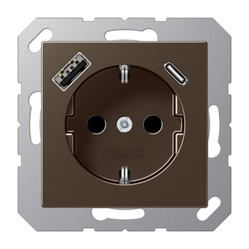 Enchufe SCHUKO c USB-AC. A mokka