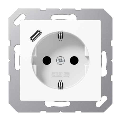 Enchufe SCHUKO c USB-C. A bl. alpi