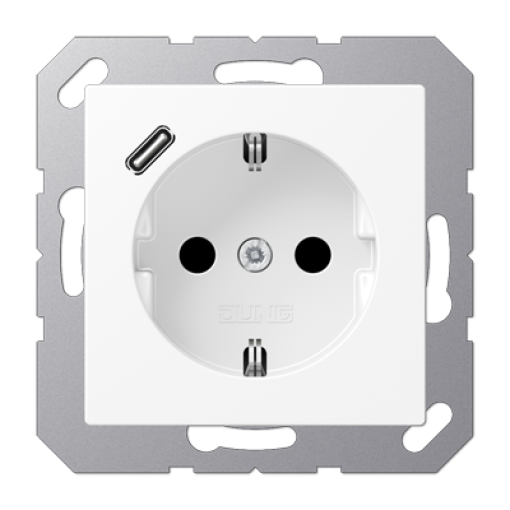 Enchufe SCHUKO c USB-C. A bl. mate