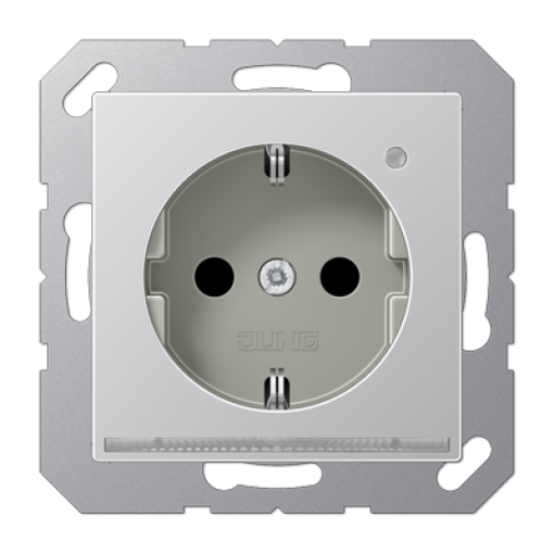 Enchufe SCHUKO con luz LED. A aluminio