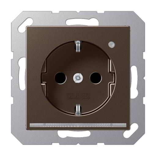 Enchufe SCHUKO con luz LED. A mokka